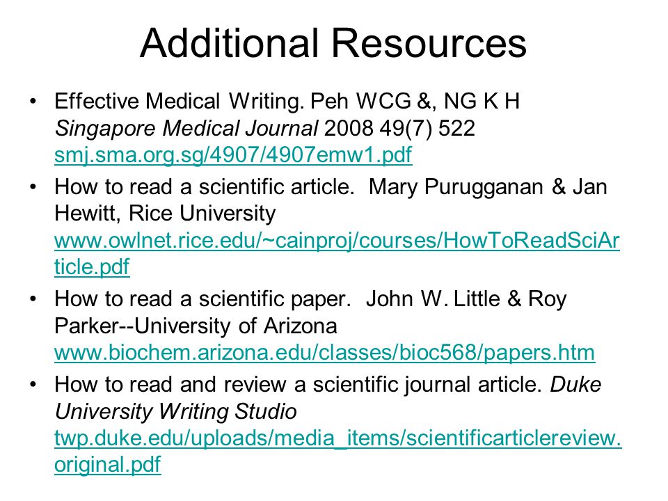 HOW TO WRITE A SCIENTIFIC ARTICLE